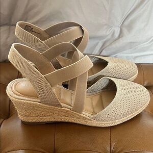 Kelly & Katie Tan Wedge Sandals